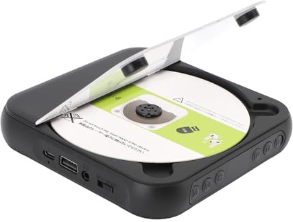 Bewinner Reproductor de CD Portátil con Bluetooth 5.3 y Parlantes Incorporados, Batería Recargable de 2000 MAh, Compatible con CD/MP3/USB/AUX, Boombox Retro para el Hogar, el Automóvil