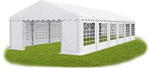 Das Company Partyzelt 6x12m wasserdicht weiß Zelt 240g/m² PE Plane hochwertig Gartenzelt Summer PE - Faltpavillon - Gartenpavillon - Pavillon - Lagerzelt - Partyzelt