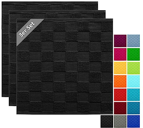 Lashuma Paños de Cocina Buenos Negros, Lissabon 3 Trapos de Cocina 50x50 – 100% Algodon