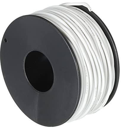 sourcing map Filo in silicone calibro 22, filo elettrico 22 AWG, filo di collegamento ad alta temperatura, filo di rame stagnato da 30 m, bobina bianca per cablaggio modello, cablaggio fai da te