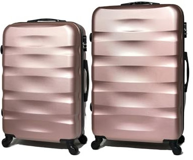 CELIMS - Set Valigie Oro Rosa | Valigia Media + Valigia Grande | Trolley Grande + Trolley Medio | Valigia 20 kg + Valigia 23 kg | Valigia Media + Valigia XL