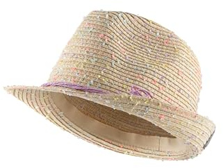 Sterntaler Strohhut bunt - Sommer Hut mit Buntem Satinband und Schleife - UV-Schutz 50+ Sonnenhut - Mädchen Hut - Baby und Kinder Sommer Kopfbedeckung - Sand, Größe 53