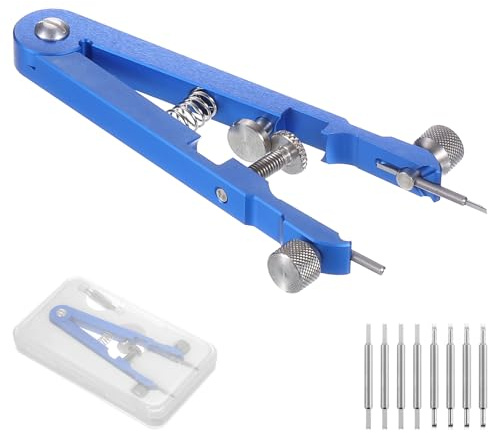 sourcing map Kit di 8 pinze per anse a molla per orologio, 1,5 x 12 a 25 mm, perni in acciaio inox, perni a molla, strumento di riparazione per catena in metallo e cinturino in pelle, colore: blu