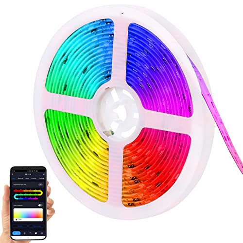 Luminea Home Control WLAN-RGBIC-LED-Lichtstreifen, Soundsteuerung, Versandrückläufer