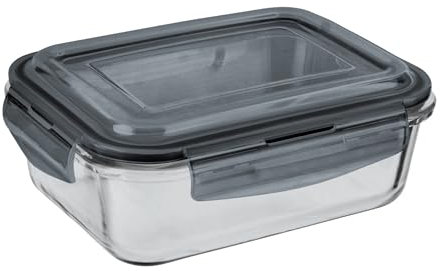 MantraRaj 1 Pack Airtight Glass Food Storage Container 620ml BPA-Free & Leak Proof Silicone Seal Plastic Lids Glass Meal Prep Takeaway Lunch Boxes Microwave, Oven, Freeze & Dishwasher Safe