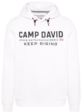 Camp David Herren Hoodie mit Rubber Artwork Opticwhite, XL