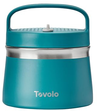 Tovolo Insulated Food Container for Hot and Cold Food 1 Quart Stainless Steel Thermos with Spill Proof Lid, Double Wall Vacuum Insulated Travel Jar, Dishwasher Safe, Marine Blue