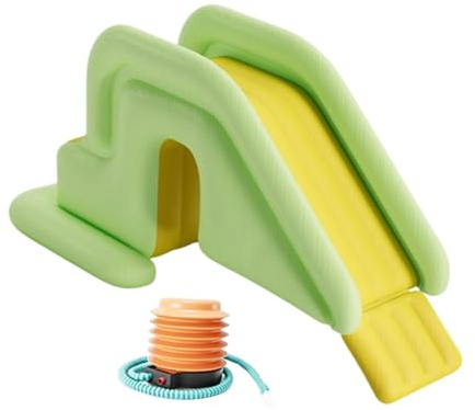 LOVIVER Scivolo Gonfiabile per Piscina, Scivolo d'Acqua per Bambini con Pompa a Pedale, d'Acqua Gonfiabile per Il Divertimento in Piscina Fuori Terra,