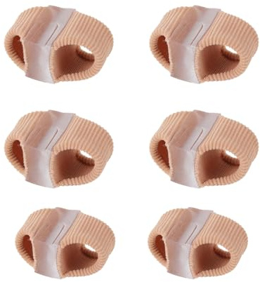 Gosknor 6pcs Silicone Toe Separators for Overlapping Women Men, 2 Sizes Curled Big Toe Spacers Corrector with 2 Loops for Feet, Hammer Straightener Splint