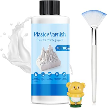 Gips Versiegelung, Versiegelung für Gießpulver, Gipsdicht Wasserfest für Ton, Terrakotta & Beton, Trocknet Klar und Glänzend-Transparente Schutzschicht