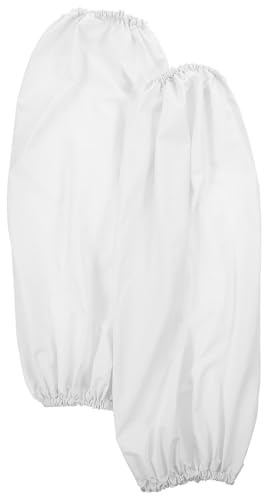Kisangel 2Pcs Waterproof Oilproof Kitchen Oversleeves Arm Sleeves for Work, White Reusable Protective Covers for Cooking, Cleaning, Dishwashing, and Housework Tasks