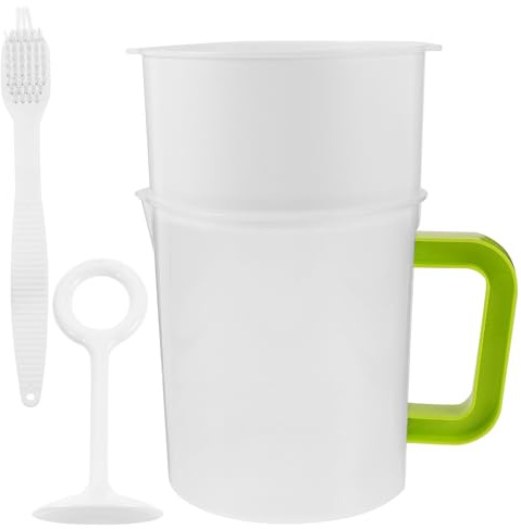 CIYODO Fine Mesh Food Strainer and Juice Filter 1.5l Set with Brush, Reusable Kitchen Mesh Sifter for Soy Milk, Fruit Juice, Yogurt, and Nut Milk Filtration