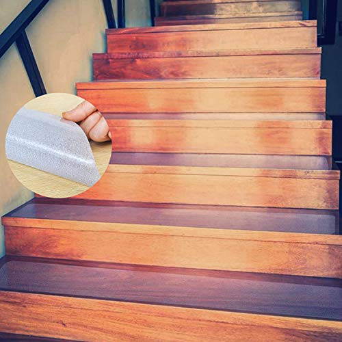 ONTWIE 15 cm x 60 cm Battistrada per Scale Antiscivolo, Trasparente Battistrada per Scale di Sicurezza, Battistrada, Strisce Antiscivolo, Sicurezza Bambino/Anziano/Animale Domestic 10 pezzi
