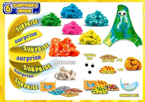 CRAZE 18767 Surprise Ball MAGIC DOUGH Kinderknete Überraschung DIY Knete Set Glitzer Perlen Effekte 18736