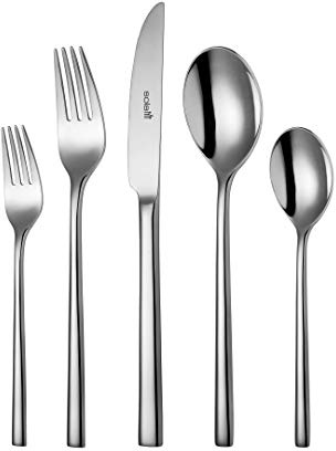 Sola Montreux Besteck Set - 6 Personen Essbesteck - 24 Teilig, 18/10 Rostfreiem Stahl - Robustes und elegantes Design - Tafelbesteck - Spülmaschinenfest - Set mit Messern, Gabel, Löffel & mehr
