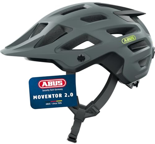 ABUS MTB-Helm Moventor 2.0 - komfortabler Fahrradhelm fürs Gelände - All-Mountain-Helm - für Damen und Herren - Grau Matt, M