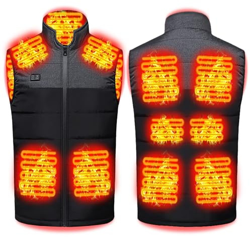 Gilet Chauffant en Polaire pour Homme, Veste de Charge chauffante USB électrique, Gilet Chauffant léger, pour la Chasse/la randonnée (Color : Gray, Size : 4XL)