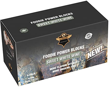 POWERHAUS24 Lot de 4 blocs d'encens Foodie Power - Qualité gastronomique - 100 % naturelle - Copeaux d'encens pressés et farine de fumage - 200 g