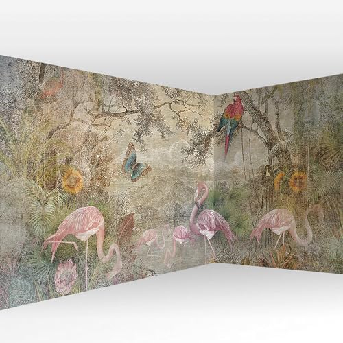 murando Eckfototapete Dschungel 550x250 cm Vlies Tapeten Wandtapete XXL Moderne Fototapete Wanddeko Design Wand Dekoration Wohnzimmer Schlafzimmer Büro Flur Natur Landschaft g-C-0392-a-b