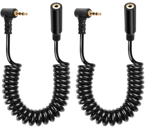 CERRXIAN 2.5mm Audio Cable, 2.5mm TRS 3-Pole Male to Male Stereo Audio Aux Coiled Cord for Camcorder, Camera,Camera Remote,Headphone,IR Blaster & IR Emitter - 3ft (ML to F)