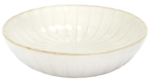 HOME DECO FACTORY, KA0417, Assiette Creuse Élégante en Céramique, Design Raffiné, Idéale pour Soupe et Salades, Durable et Facile à Entretenir, Diamètre 20 cm, Couleur Beige
