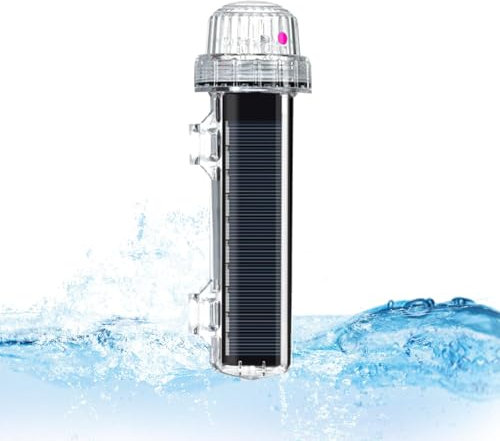 Luce di avvertimento a LED marina - Luce di segnalazione a rete impermeabile ad energia solare con rilevamento intelligente del controllo della luce | Ideale per la pesca notturna, le banchine edili,