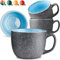 Cosumy Kaffeetassen 4er Set aus Keramik - 350ml – Dickwandiges Steingut, Tassen mit Handgefertigter Reaktiver Glasur - Hält Lange Warm (Blau)