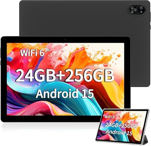 TANYIMING TYD Android Tablet 10.1 Inch, 4G LTE Dual SIM, 24GB RAM 256GB Storage, Supports Extend 1TB, IPS Touchscreen, Dual Camera, WiFi/WLAN/Bluetooth/GPS, TYD-109pro (Black, 256, GB, GB, 24)