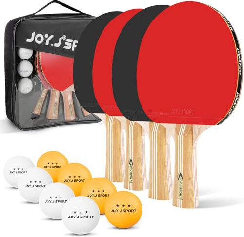 Set da Ping Pong, 4 Racchette da Ping Pong, 8 Palline, 1Borsa, per attività All'aperto al Coperto