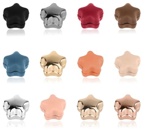 svpfuo 12 st Hijab magnetiska klämmor, magnetklämmor för Hijab, magnetiska knappar, rostskyddsprocess, lämplig för att fästa halsdukar, dekorera kläder och undvika transparens, 1,5 * 1,5 * 1 cm, Zink