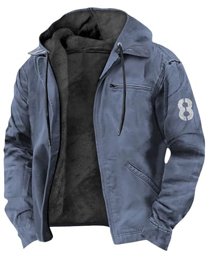 Veste Homme Polaire Sherpa Carreaux Saison de Randonnée Sport Cargo Grande Taille Polaire Vent Moto Teddy Blouson Bombers Zippé Blouson Parka Long Anorak Homme Hiver 6XL