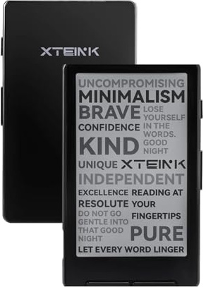 XTEINK X4 E-Book Reader, 4.3 Portable Pocket E-Ink eReader with Physical Page-Turn Buttons, Ultra-Thin 0.23 inch&2.72 oz, Magnetic-Ready Design, Distraction-Free Reading, 16GB Storage, Space Black