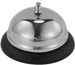 Call Bell - Timbre de recepción de acero inoxidable para hoteles, cocina, escuelas, restaurantes, zonas de recepción (plateado, M)