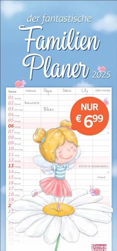 Zauberwesen Familienplaner 2025: Das süße Design und die 5 Spalten machen ihn zum perfekten Kalender für Familien. Praktischer Terminkalender für die ... times&more (times&more Kalender Heye)