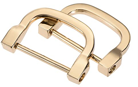 sourcing map 4stk. U Form Hufeisen D-Ringe Einschraubschnalle für DIY, Gold Ton 30mm(1,18)