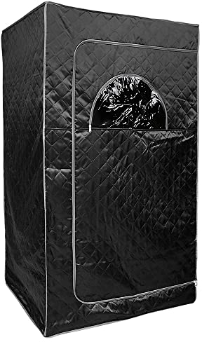 Sauna à Vapeur Portable Pliable Maison Isolante à Quatre Couches éPaissir Kit De Tente De Sauna Spa pour Une Personne Cabine De Pliage avec TéLéCommande Petite Chaise Pliante