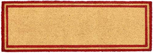 Casa Service Tapis de salon en noix de coco, rectangulaire, 40 x 120 cm, sol en caoutchouc PVC pour l'entrée, résistant, lavable, antidérapant (Rouge)