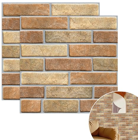 YapitHome Paneles Pared Autoadhesivos 10 Piezas 3D Paneles Revestimiento Pared 30x30cm 3D Decorativos Azulejos Revestimiento para Cocina,Hogar,Sala Estar