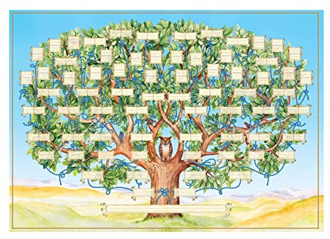 Moreeulsi Optimism Stammbaum Diagramm - Leeres Stammbaum Diagramm | 6 Generation Genealogie-Poster Stammbaum | Ahnentafel Poster | Ahnentafel Stammbaum Vorlage | Stammbaum Wand (40 X 60 cm)