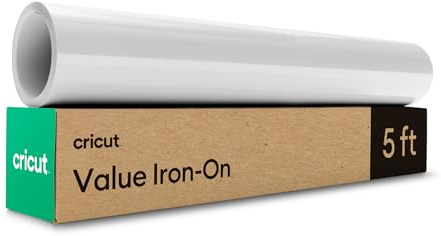 Cricut HTV Heat Transfer Vinyl | 1.5 m | White | Iron-On HTV Vinyl for Fabric, Perfect for Custom T-Shirts & DIY Clothing