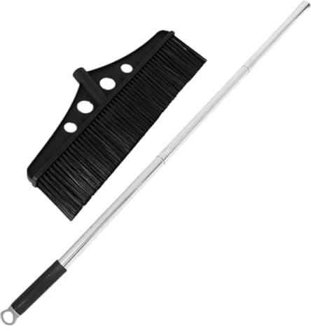 KOMBIUDA Garden Brush Outdoor Broom Head Commercial Brooms Garage Sanitation Long Handle