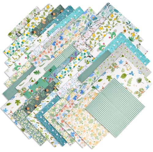 LetCart 70 Pezzi 25 x 25 CM Tessuto Cotone Stoffa Patchwork Multicolore Tessuti per Cucito Tessuto Fai da te, Bundle Tessuto Cucito Creativo DIY Fatto a Mano per Cucire, Tendaggi, Tappezzeria (A)