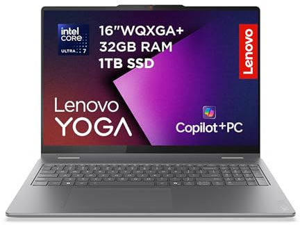 Lenovo Yoga 7i 2in1 Laptop | CoPilot+PC | 16 2.8K WUXGA OLED | Intel Core Ultra 7 258V | 32GB RAM | 1TB SSD | Intel Arc Grafik | Win11 | QWERTZ | inkl. Yoga Pen | 3 Jahre Garantie Exklusiv bei Amazon