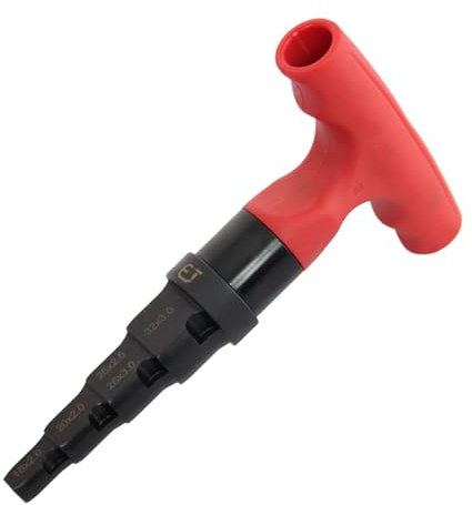 Herramienta De Desbarbado Para Tubos - Removedor De Rebarbas Para Tubos - de Calibración Multicapa 4 en 1 con Trinquero Giratorio y Ajuste Preciso 1.5-3.2 cm para Fontanería y Trabajos en Metal