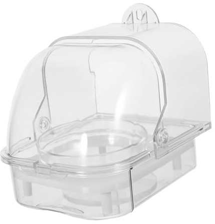 iplusmile Caja de Comida Anti-dispersión para Loros de Separador de Cáscara Bandeja de Comida para Pájaros de Gran Capacidad para Mantenimiento Fácil Jaula
