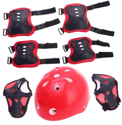 GALPADA Casque De Protection Sport pour Cyclisme Et Skateboard De Coudières Et Protections Rouge