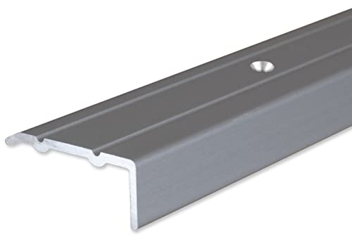 PROVISTON | Vinkelprofil | Aluminiumanodiserad | Silver | Bredd 24,5 mm | Höjd 10 mm | Längd 1000 mm | Borrade | Trappkantprofil | Trappvinkel | Trappkant | Kombinera vinkel | 1 del