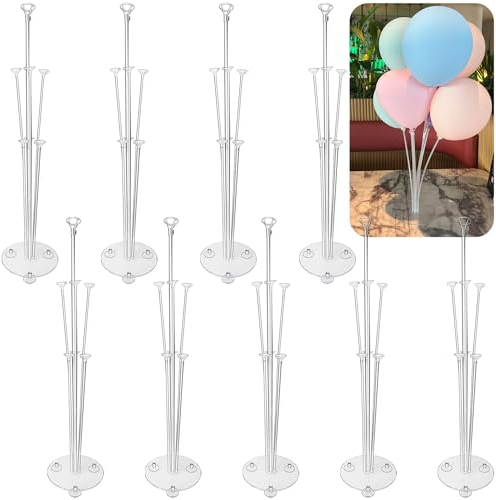 10 kit di supporto palloncini per compleanno, supporto per palloncino, arco di palloncino, set asta palloncino per tutti i festival di compleanno, decorazioni per matrimoni, celebrazioni, serate