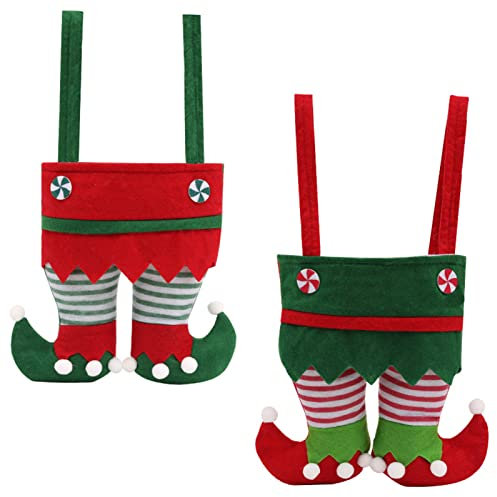2pcs Santa Claus Pants Christmas Bags, Velvet Santa Claus Pants Gift Bags For Christmas, High Volume Xmas Gift Bags, Christmas Bags For Presents, For Candy Bottle Party Gifts(42 * 22cm)