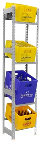 Simon Rack Estantería para Cajas de Bebidas para 4 Cajas - Simonbottle | 2000x400x300 mm, Pintura anticorrosión, Galvanizado, Montaje sistema clic